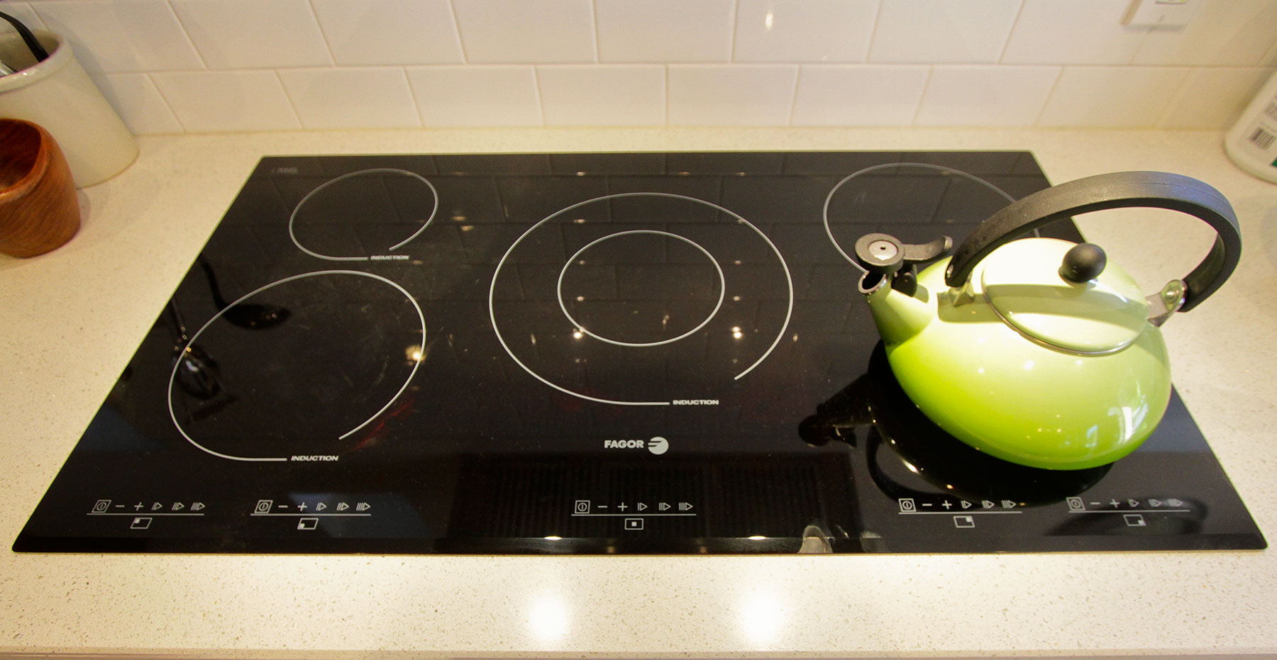 induction stove top with kettle