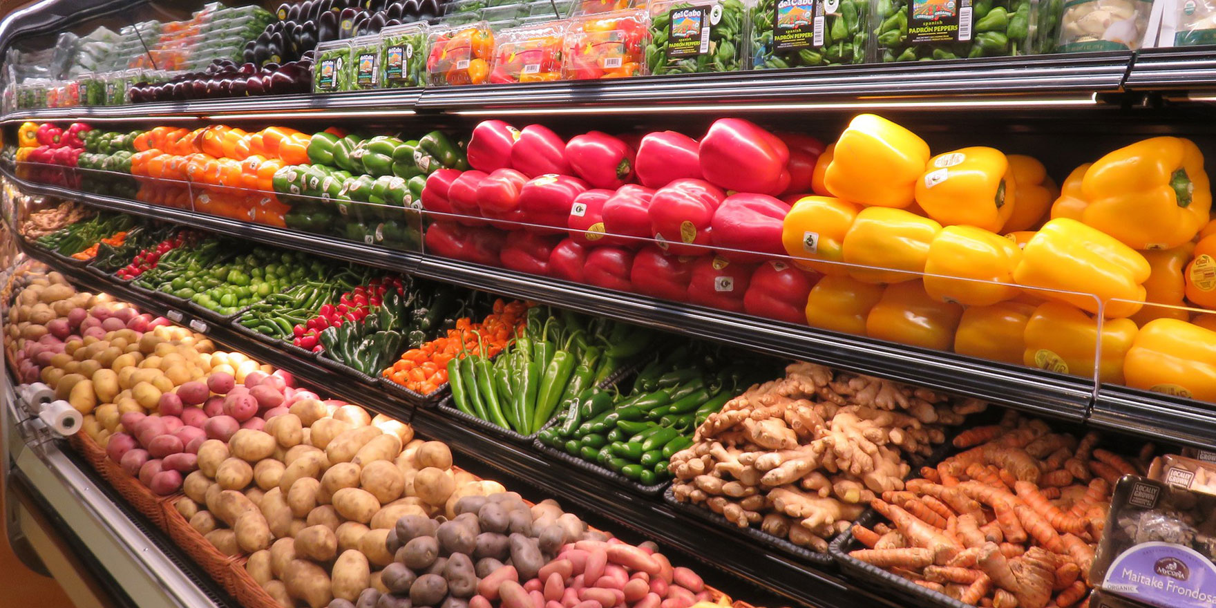 organic produce in supermarket